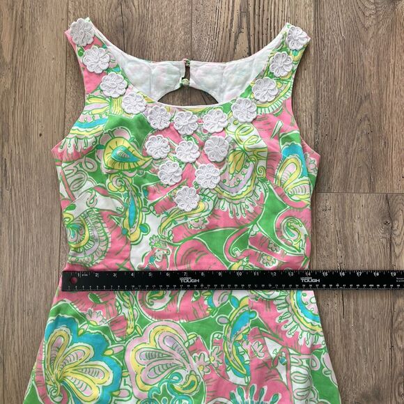 Lilly Pulitzer Sz 4 Nina Shift dress Multi-Color Tropical Beach Resortwear Rare - Picture 7 of 10